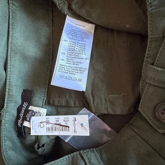 madewell the harlow wide-leg pant faded ivy green ng521 women size 00 - Picture 9 of 9